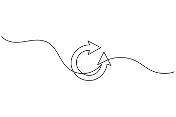 Obraz premium Arrow continuous one line icon showing upward business progress