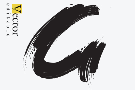 brush strokes letter G, G Font brush stroke art, drawn G letters Logo design. Brush stroke and texture, grunge Ink paint element, black ink brush stroke. Brushstroke Letter Logo Design, eps