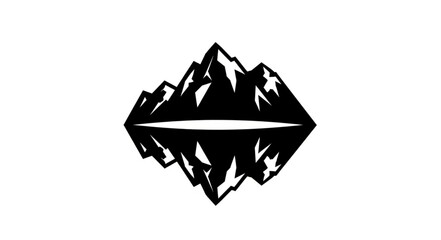 Mountain Reflection Logo - A striking symmetrical design featuring snow-capped peaks mirrored in water. © Wahyu