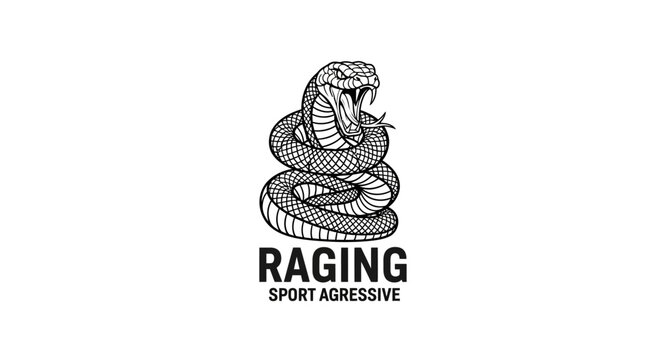 Aggressive Cobra Snake Logo, Raging Sport, Vector Illustration