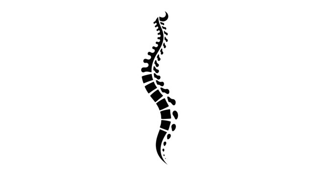 Human Spine Silhouette Vector Illustration
