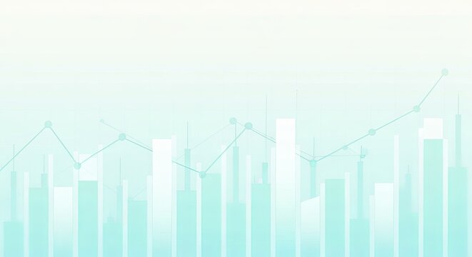 Abstract Pastel Gradient Financial Chart and Graph Design for Modern Data Trend Illustration