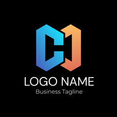 Fototapeta premium Logo Gradient Modern Minimalist Business Design Vector Template
