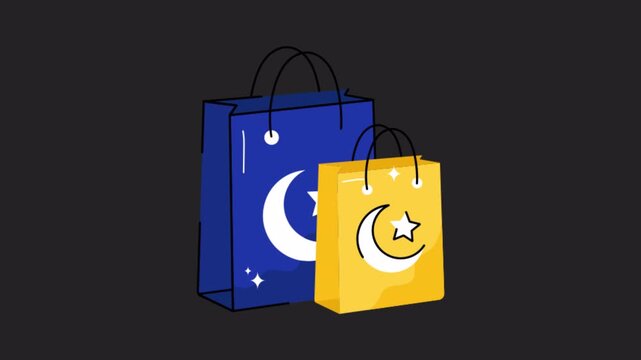 Eid Gifts  Motion Graphic Rendering with Transparent Alpha Channel