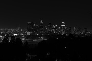 Fototapeta premium Downtown Los Angeles Skyline Illuminated at Night