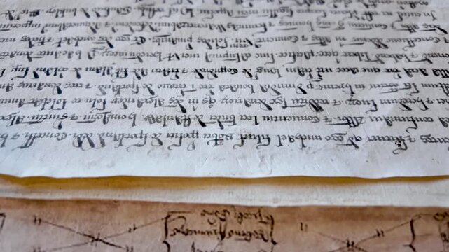 Genealogy research and family history showing a close-up of antique handwritten documents.