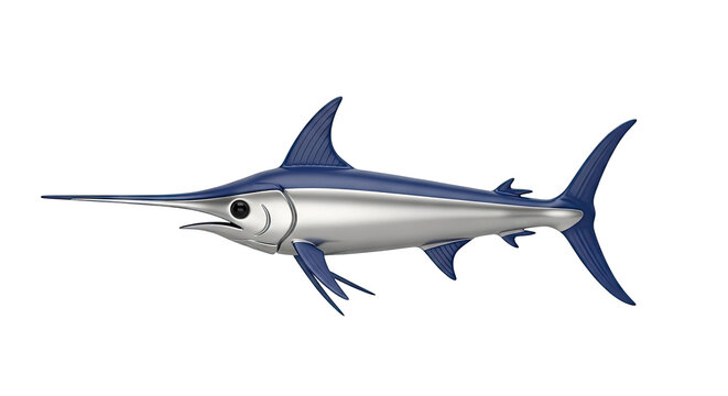 3D Render of a Blue and Silver Swordfish