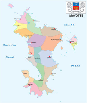 Administrative map of the French overseas department of Mayotte
