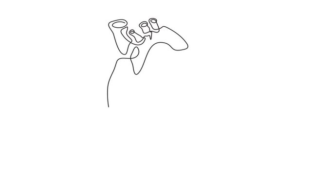Animated self drawing of continuous line draw of  human heart small tattoo, print and logo design  Full length one line animation. 4K	