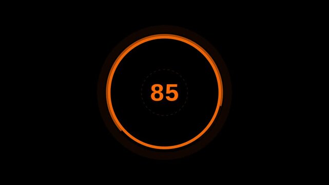 Fire Orange Anxiety Meter HUD Fast Breathing Animation Transparent Background