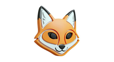 Fototapeta premium 3D Rendered Fox Face Icon
