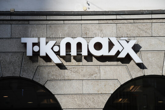 TK Maxx Brand Signage on a Stone Facade Above a Retail Store Entrance