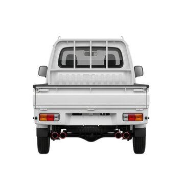 A white pickup truck with a large rear window isolated on transparent background