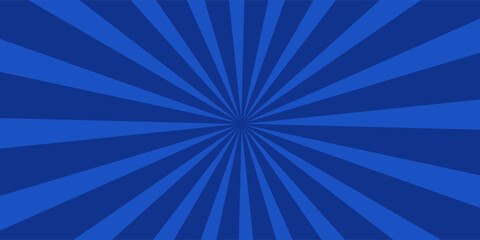 Retro background with rays or stripes in the center. Sunburst or sun burst retro background. Blue colors. Vector illustration © arina