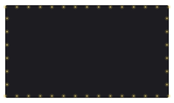 Golden Glowing Dotted Border Vector Frame on Black for Luxury Presentation and Celebration