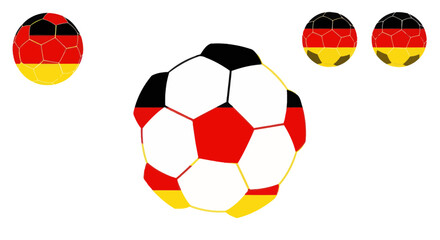 Obraz premium German Flag Soccer Balls on White Background