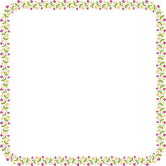 Obraz premium Ditsy tulip square frame template with small tulips, vector isolated, spring illustration.