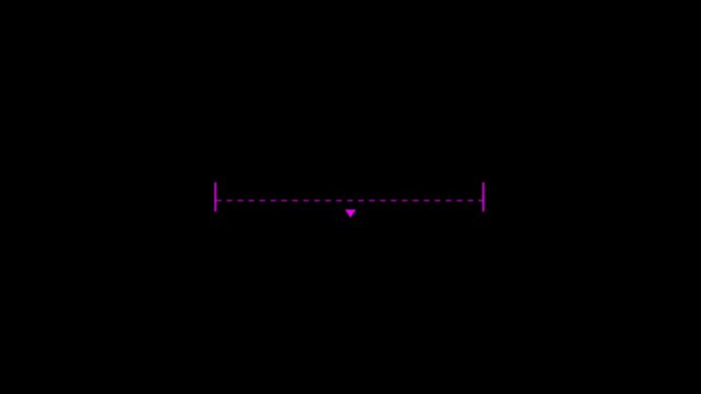 Pink horizontal dotted line measuring height animation, alpha channel. Motion graphics of line direction concept