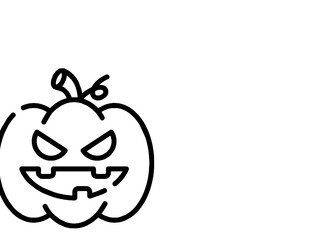 Obraz premium Scary Halloween Pumpkin Face Closeup.