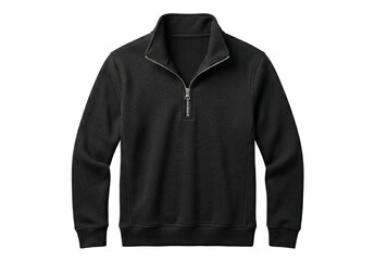 Mens black quarter zip fleece pullover sweater © BTG