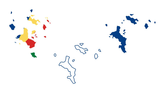 Set of Seychelles map isolated on white background, vector illustration design
