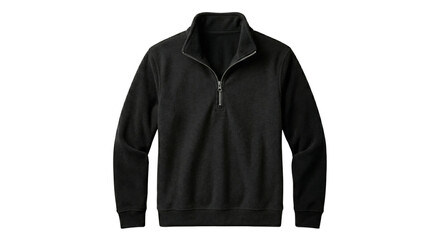 Soft black fleece half zip pullover sweatshirt © BTG