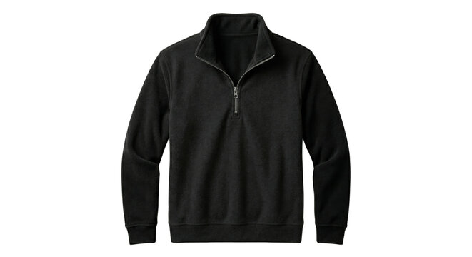 Soft black fleece half zip pullover sweatshirt