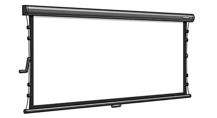 Obraz premium A large blank projection screen with a black frame and roller blind