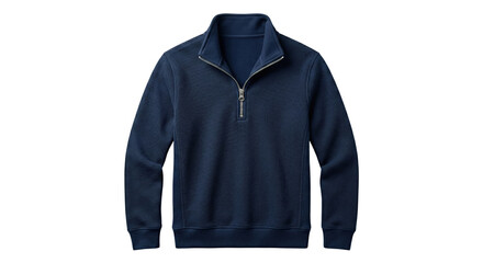 Navy blue textured quarter zip pullover sweater © BTG