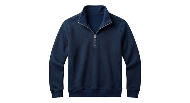 Navy blue textured quarter zip pullover sweater