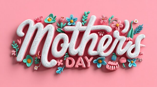 Animated Mothera??s Day greeting with cheerful lettering and festive designs, perfect for digital platforms or social media stories