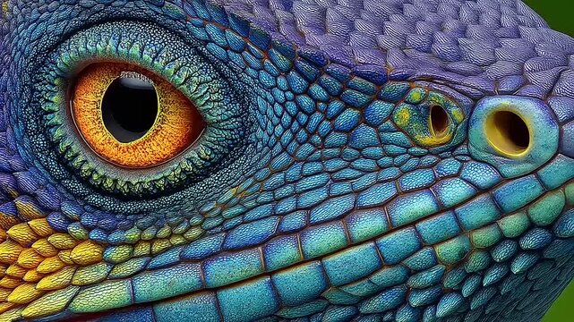 Magnificent Lizard Eye Capture: A Detailed Exploration of Scales, Colors, and Intricate Patterns Showcasing Nature's Artistry