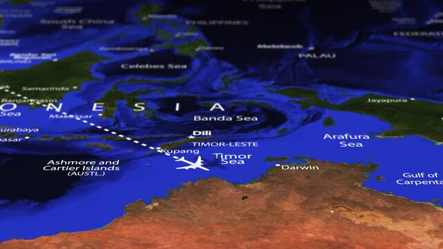 Flight From New Delhi INDIA to Sydney AUSTRALIA with flag pins