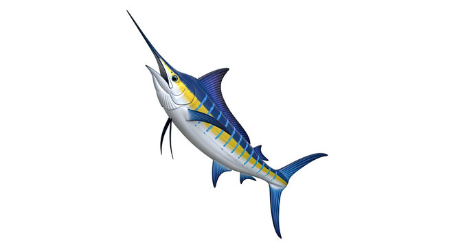 Blue Marlin Fish 3D Render