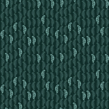 Rayure de feuillage graphique fond vert fonc&eacute;
