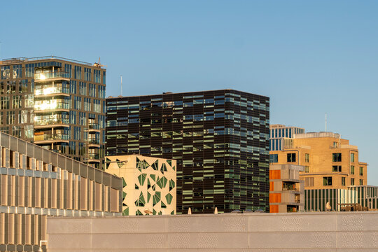 Contemporary Oslo skyline in Norway highlighting Barcode office buildings and modern glass towers in a growing urban business landscape