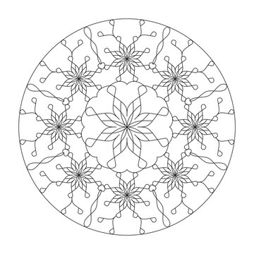 Mandala. Abstract. Coloring page. Art therapy.