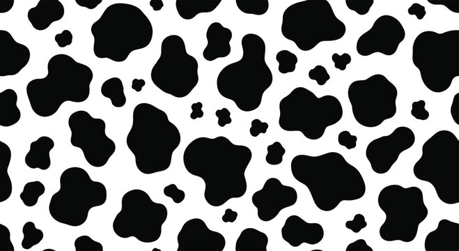 Black and white cow print pattern