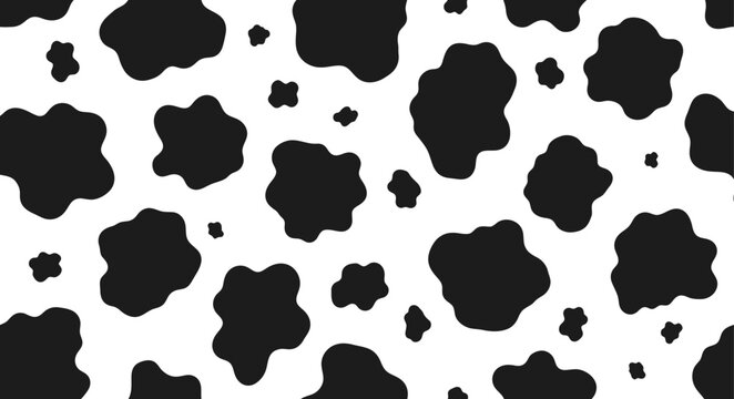 Black and white cow print pattern