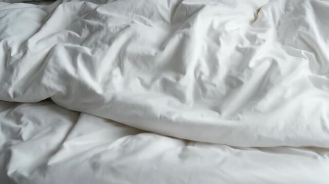 A cozy arrangement of a soft, white duvet showcasing gentle textures.