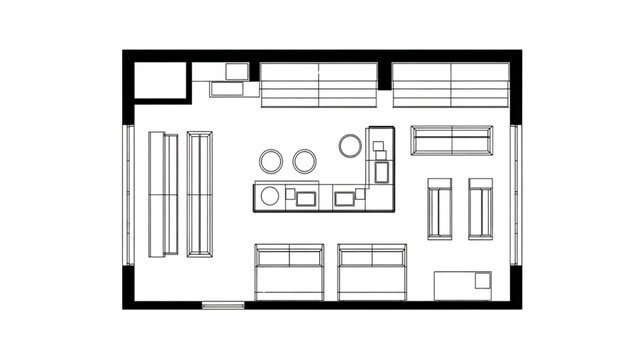 Detailed architectural floor plan showcasing the comprehensive layout of a modern retail store interior