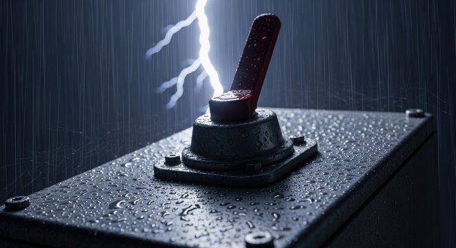 Electrical Switch Sparks Energy and Power.