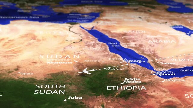 Flight From New Delhi INDIA to Yaounde CAMEROON with flag pins