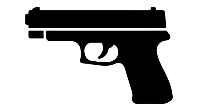 simple black and white weapon icon shape silhouette on white background 
