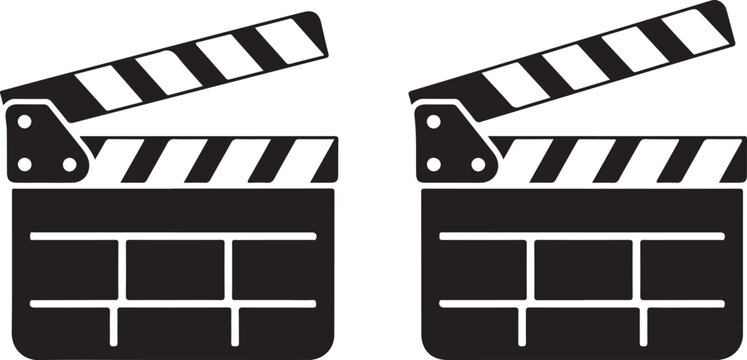 Film clapperboard cinema production icon