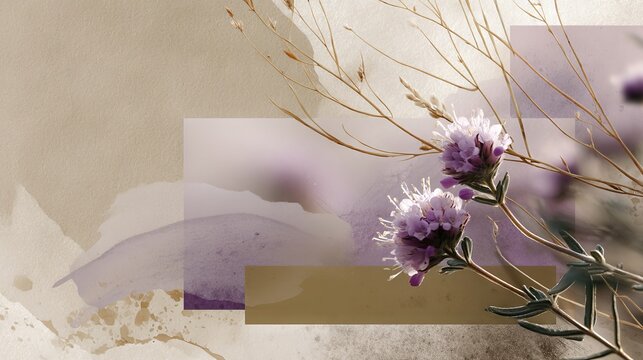 Beautiful Herb Field Collage Highlighting Thyme and Oregano Flowers