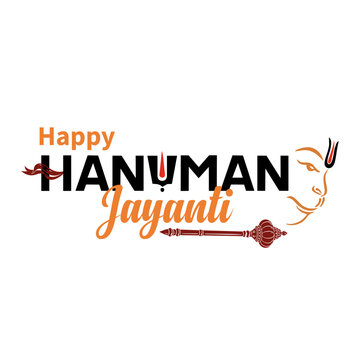 Hindi Typography "Hanuman Jayanti Ki Hardik Shubhkamnaye" Means Happy Hanuman Jayanti - Indian Festival Banner - Vector
