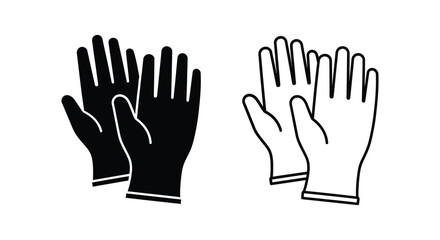 Fototapeta premium Black and white glove illustration pair Vector