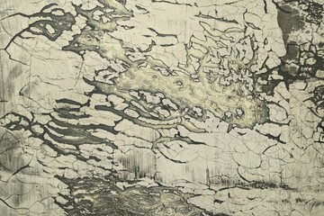 Fototapeta premium Abstract Texture of Cracked and Peeling White Paint on Old Metal Surface
