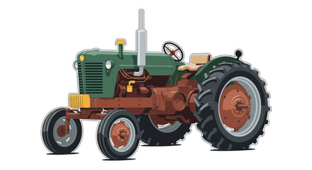 Obraz premium Vintage Tractor Illustration - Classic Farm Vehicle
